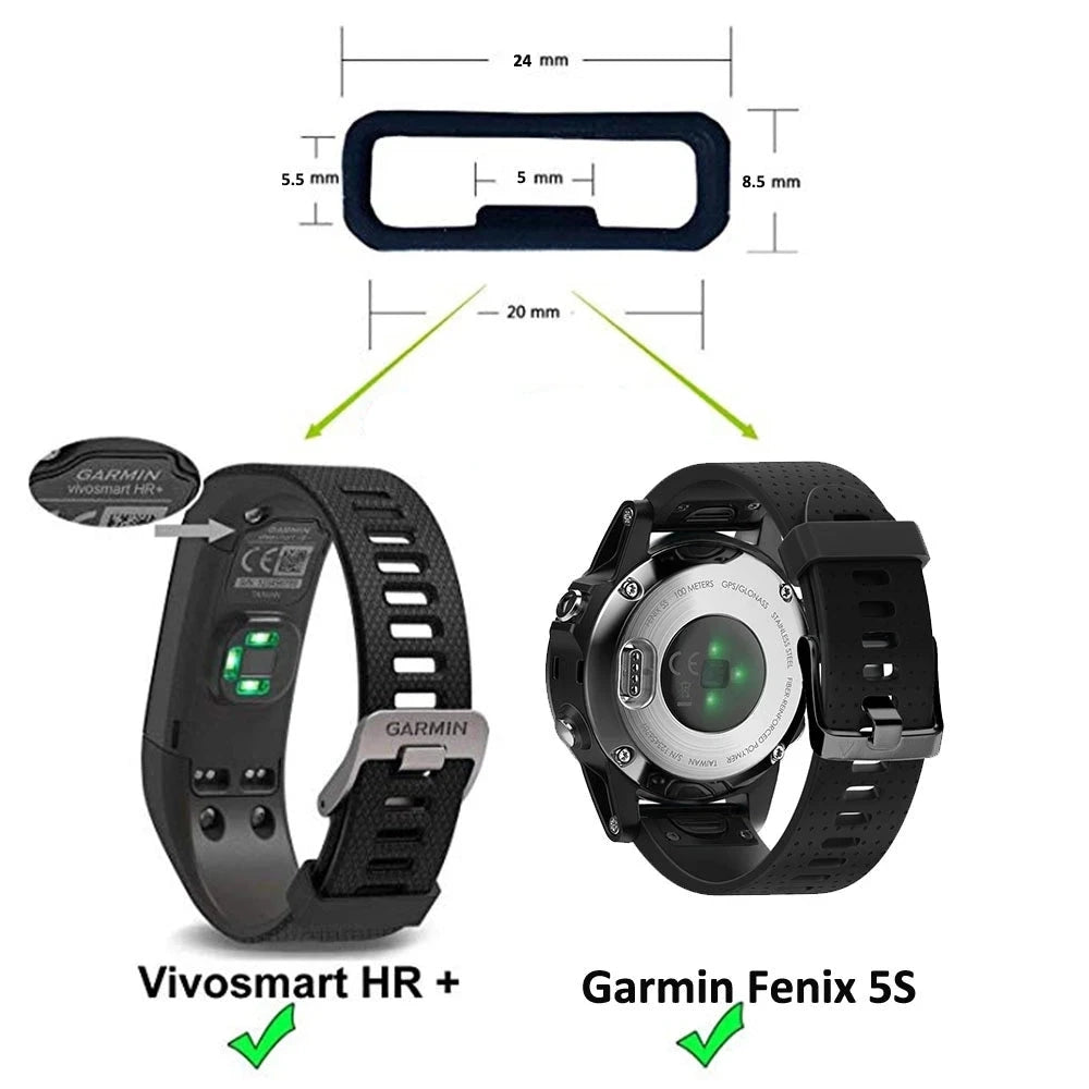 Anéis de borracha pulseira de relógio loop para garmin fenix 7s 7x 6 6x pro 5 5x plus 3hr substituição banda keeper retentor titular 20 22 26mm