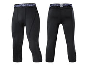 Esportes masculinos 3/4 calças cortadas ginásio correndo leggings masculino joggings compressões elásticas sweatpant futebol basquete
