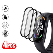Vidro temperado para xiaomi mi band 8 7 6 5 4 filme acessórios smartwatch protetor de tela cheia 9d capa protetora completa filme hd