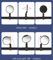 Espelho Retrovisor de Bicicleta Universal, Ajustável Girar, Ângulo Largo, Guiador de Ciclismo, Espelhos Retrovisores para MTB, Acessórios de Road Bike