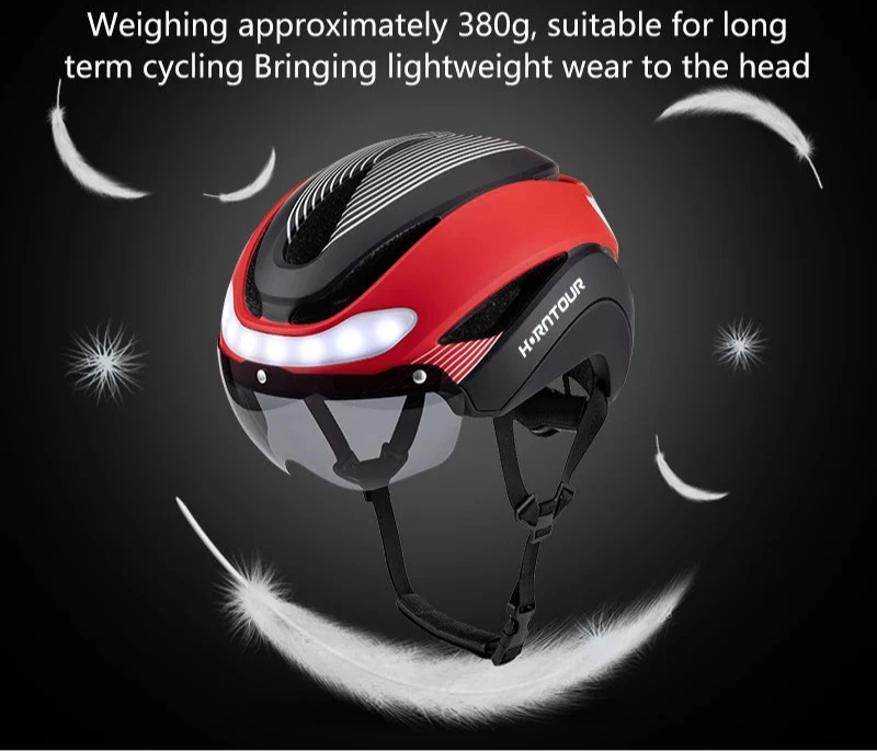 Horntour capacete de bicicleta passeio luzes led corrida capacete de bicicleta de estrada homens e mulheres esportes ao ar livre pro ciclismo boné de segurança ﻿