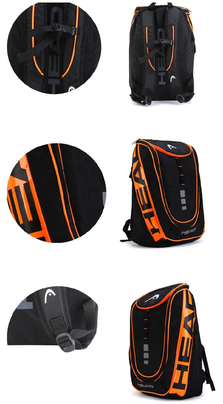 Mochila de tênis radical de cabeça original, 2 pacotes de raquetes, bolsa masculina, mochila de padel feminina
