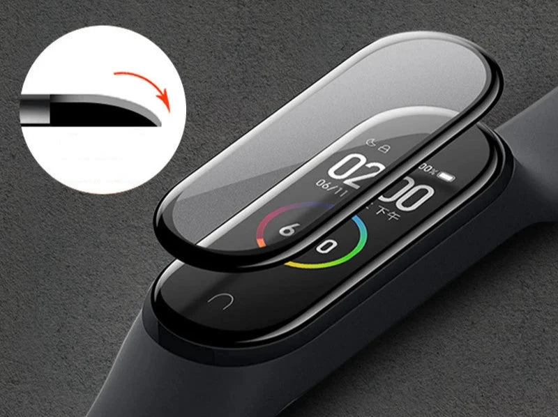 Vidro temperado para xiaomi mi band 8 7 6 5 4 filme acessórios smartwatch protetor de tela cheia 9d capa protetora completa filme hd