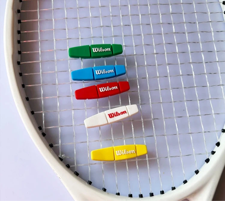 Wilson 2 peças amortecedores de vibração para raquete de tênis de formato longo amortecedor de silicone antivibração para raquete de tênis