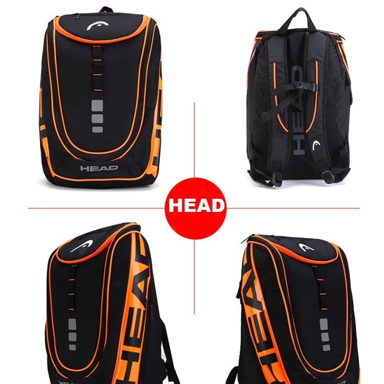 Mochila de tênis radical de cabeça original, 2 pacotes de raquetes, bolsa masculina, mochila de padel feminina