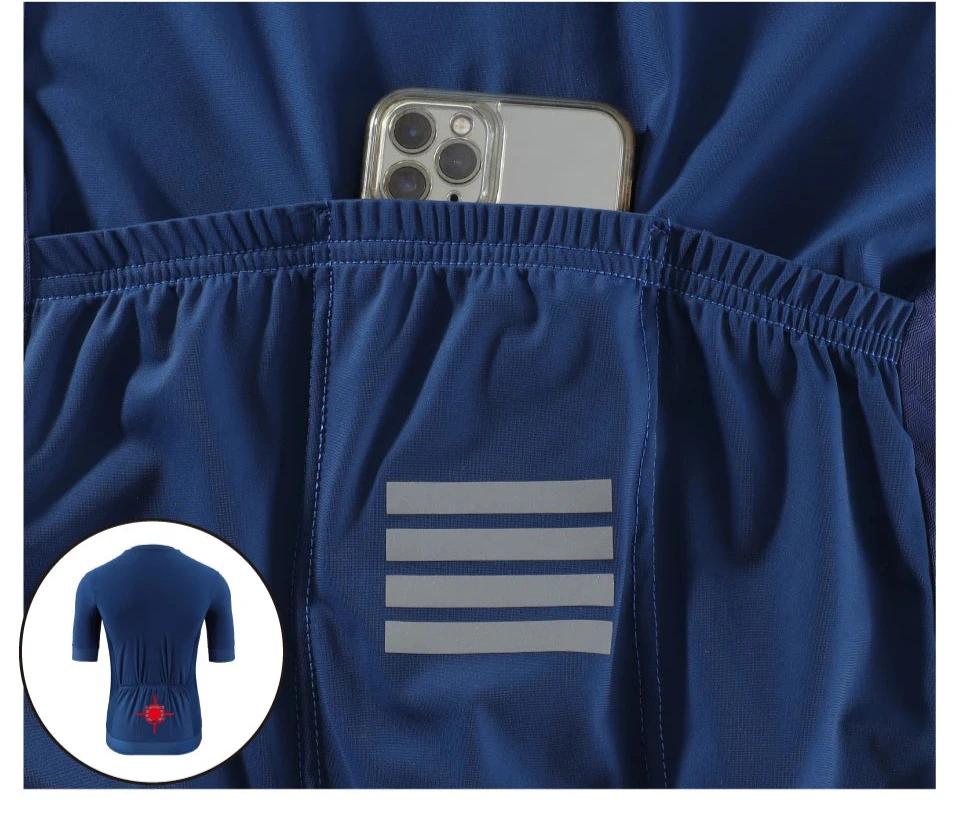 Kemaloco camisa de ciclismo masculina manga curta 2024 verão sólido azul & preto & branco & cinza reflexivo respirável legal bicicleta camisa