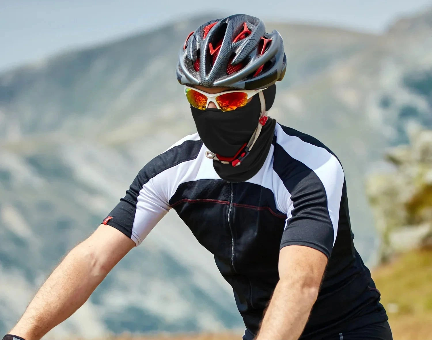 Máscara de ciclismo bicicleta capa facial completa motocicleta máscara facial proteção uv respirável legal universal esportes cachecol equipamentos ao ar livre