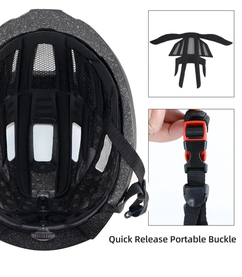Capacete de bicicleta com luzes LED para homens e mulheres, passeio MTB, bicicleta de estrada, corrida, esportes ao ar livre, ciclismo pro, boné de segurança