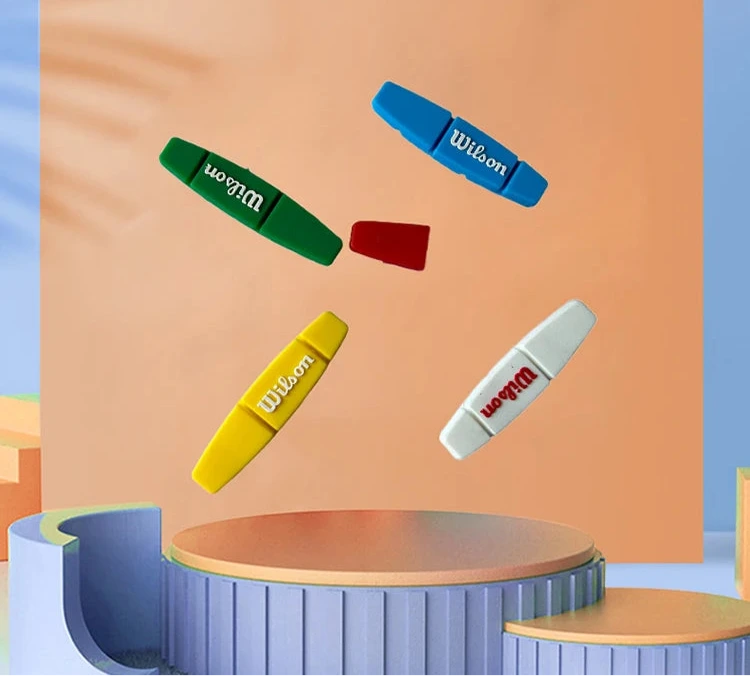 Wilson 2 peças amortecedores de vibração para raquete de tênis de formato longo amortecedor de silicone antivibração para raquete de tênis