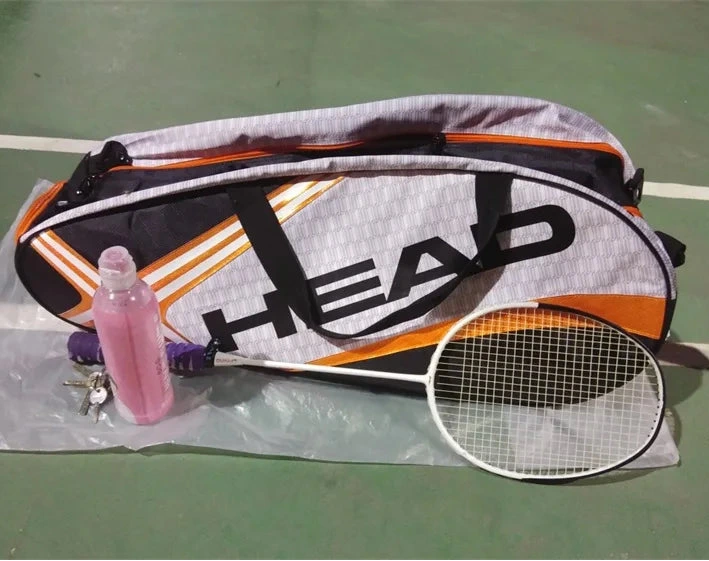 Saco De Raquetes De Tênis De Cabeça, Mochila De Grande Capacidade, Badminton Gymbag, Saco De Raquete De Squash com Sapatos Separados, 3-6 Peças