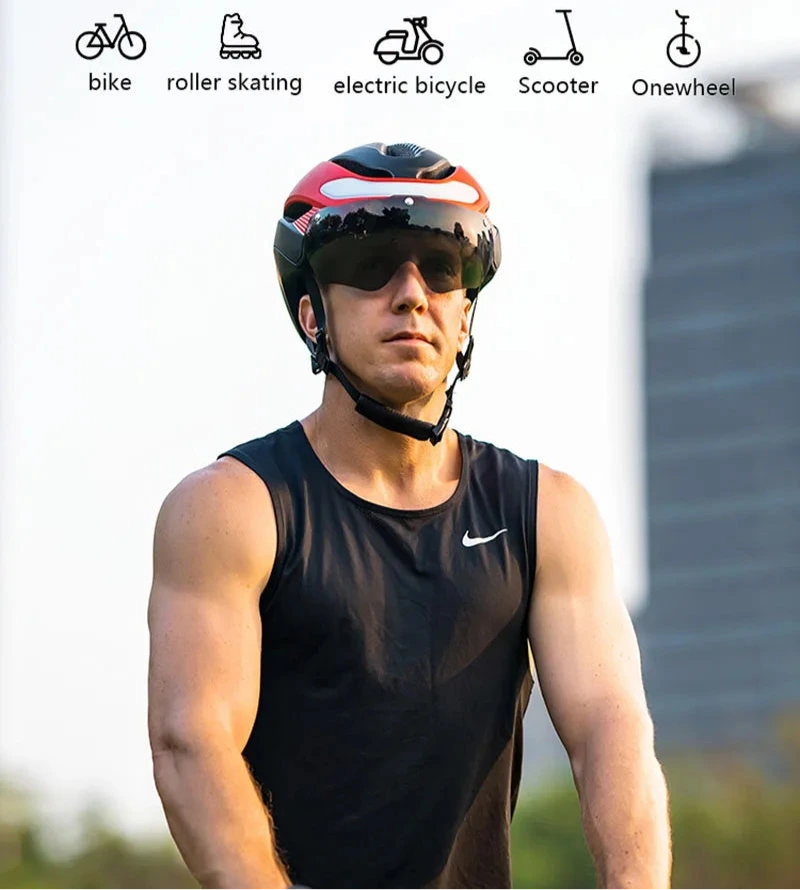 Horntour capacete de bicicleta passeio luzes led corrida capacete de bicicleta de estrada homens e mulheres esportes ao ar livre pro ciclismo boné de segurança ﻿