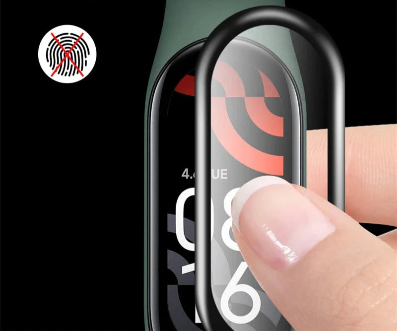 Vidro temperado para xiaomi mi band 8 7 6 5 4 filme acessórios smartwatch protetor de tela cheia 9d capa protetora completa filme hd