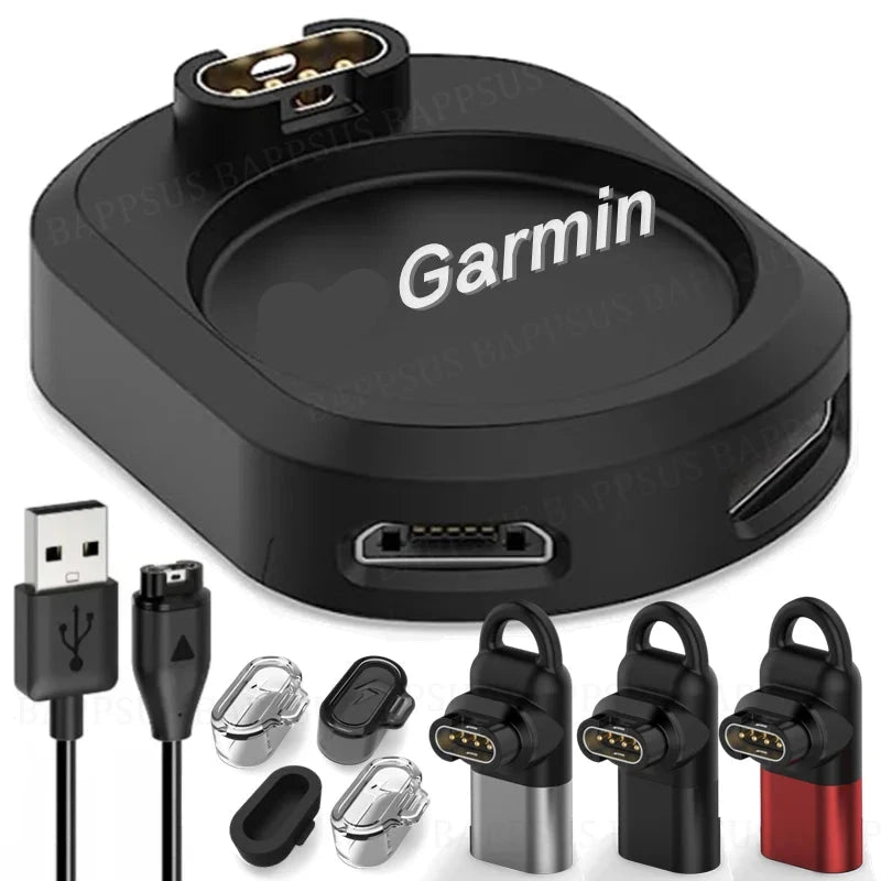 Adaptador de carregador para relógio Garmin Forerunner, conversor de carregamento, cabo USB iOS, tipo C, 265, 965, 245, 955, 255s, Venu 3 S, SQ2