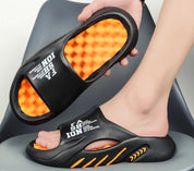 Chinelos de massagem masculinos de verão, sandálias internas e externas, sapatos casuais de praia, sola macia, chinelos masculinos, tamanho grande 47