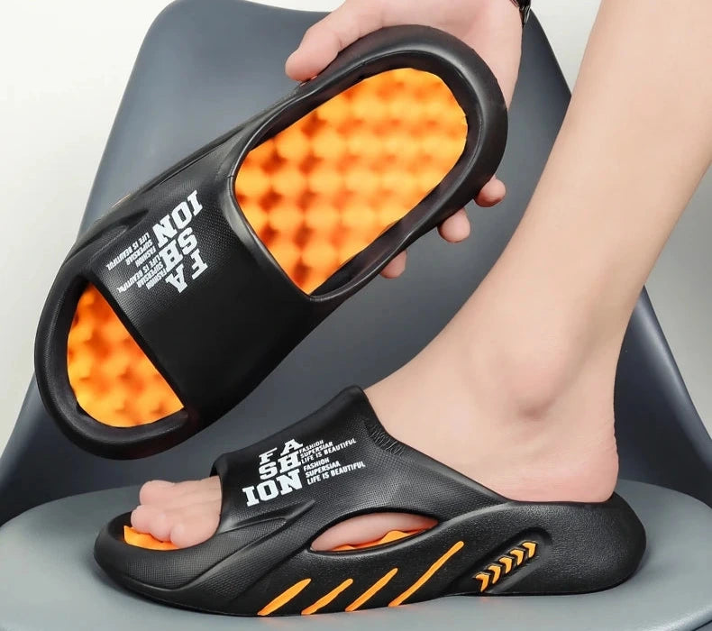 Chinelos de massagem masculinos de verão, sandálias internas e externas, sapatos casuais de praia, sola macia, chinelos masculinos, tamanho grande 47