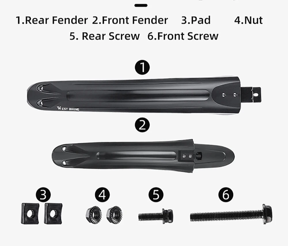 Dustproof Bike Fenders para Mountain Bike, Ciclismo Splash Guard, Universal Mudguard bicicleta, 2pcs