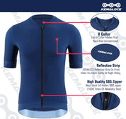 Kemaloco camisa de ciclismo masculina manga curta 2024 verão sólido azul & preto & branco & cinza reflexivo respirável legal bicicleta camisa