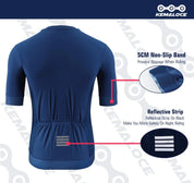 Kemaloco camisa de ciclismo masculina manga curta 2024 verão sólido azul & preto & branco & cinza reflexivo respirável legal bicicleta camisa