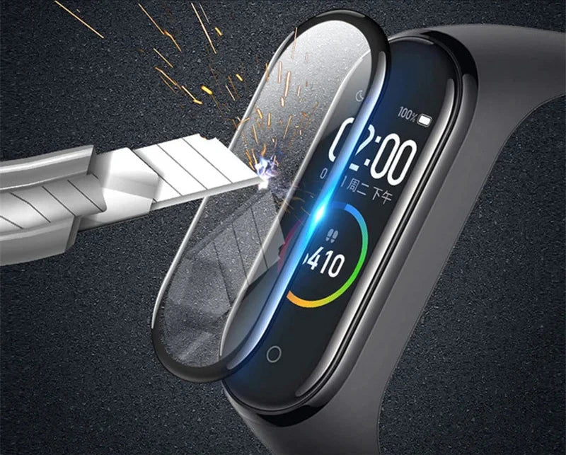 Vidro temperado para xiaomi mi band 8 7 6 5 4 filme acessórios smartwatch protetor de tela cheia 9d capa protetora completa filme hd