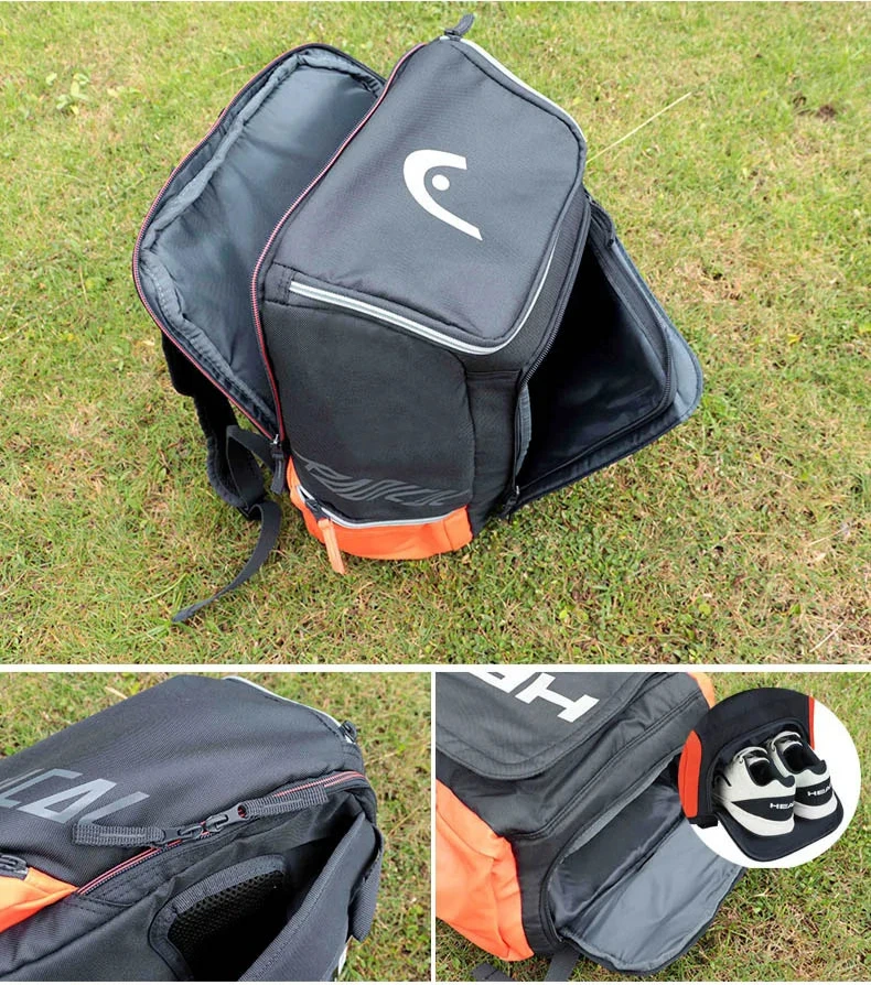 Cabeça original radical tênis mochila 2-pack raquetes saco masculino tenis feminino padel esportes mochila