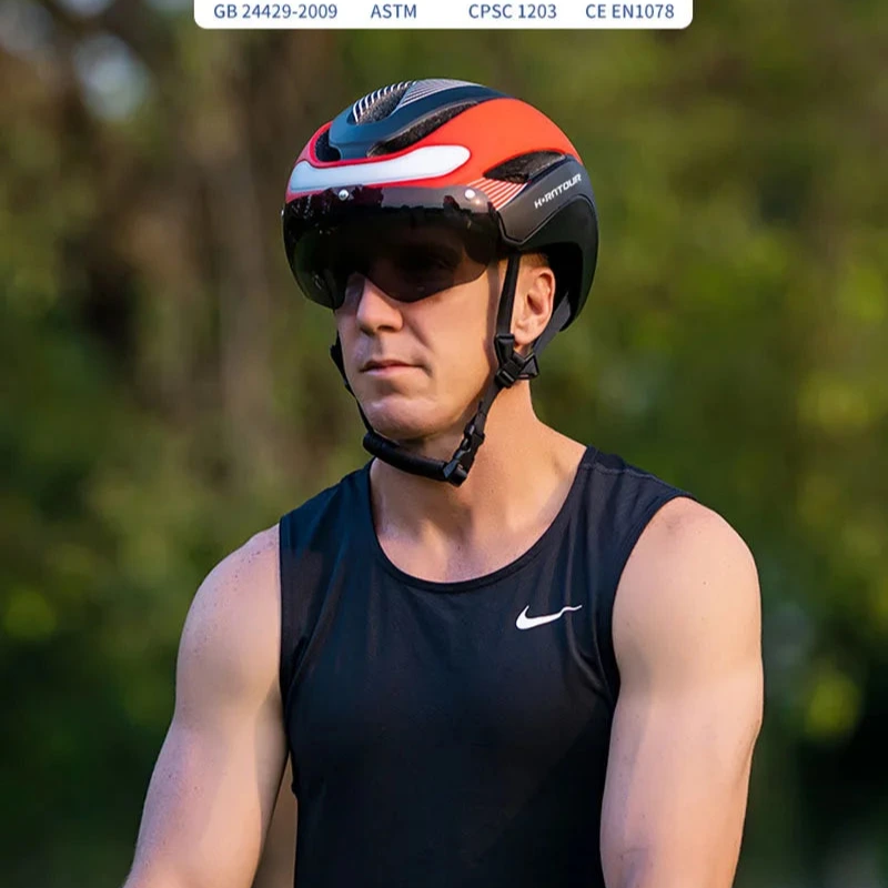 Horntour capacete de bicicleta passeio luzes led corrida capacete de bicicleta de estrada homens e mulheres esportes ao ar livre pro ciclismo boné de segurança ﻿